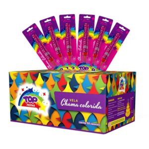 Vela Chama Colorida (Vela Vulcão): Display - Rosa