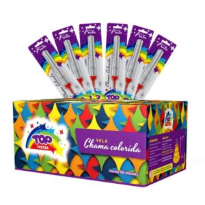 Vela Chama Colorida (Vela Vulcão): Display - Prata