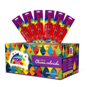 Vela Chama Colorida (Vela Vulcão): Display - Vermelho