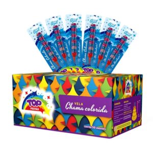 Vela Chama Colorida (Vela Vulcão): Display - Revelação Azul