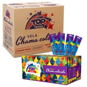 Vela Chama Colorida (Vela Vulcão): Caixa Master (Display) - Azul