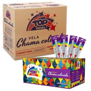 Vela Chama Colorida (Vela Vulcão): Caixa Master (Display) - Prata