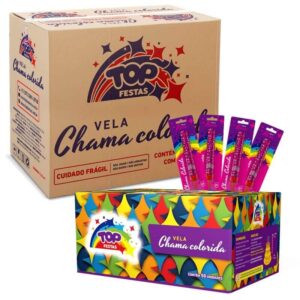 Vela Chama Colorida (Vela Vulcão): Caixa Master (Display) - Rosa