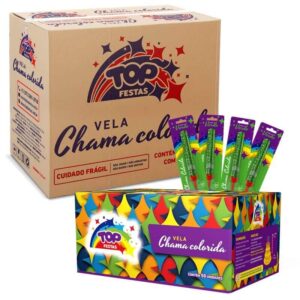 Vela Chama Colorida (Vela Vulcão): Caixa Master (Display) - Verde