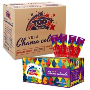 Vela Chama Colorida (Vela Vulcão): Caixa Master (Display) - Vermelho