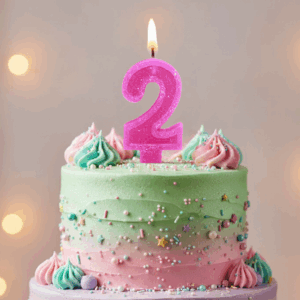 Vela Parafina Numeral nº 2 - Rosa