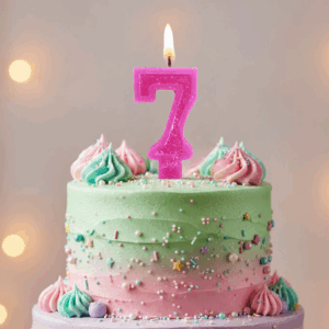 Vela Parafina Numeral nº 7 - Rosa