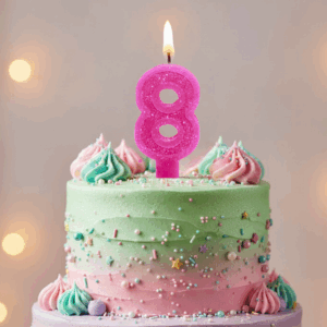Vela Parafina Numeral nº 8 - Rosa
