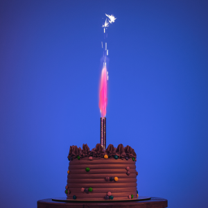 Vela Chama Colorida (Vela Vulcão): Caixa Master - Rosa