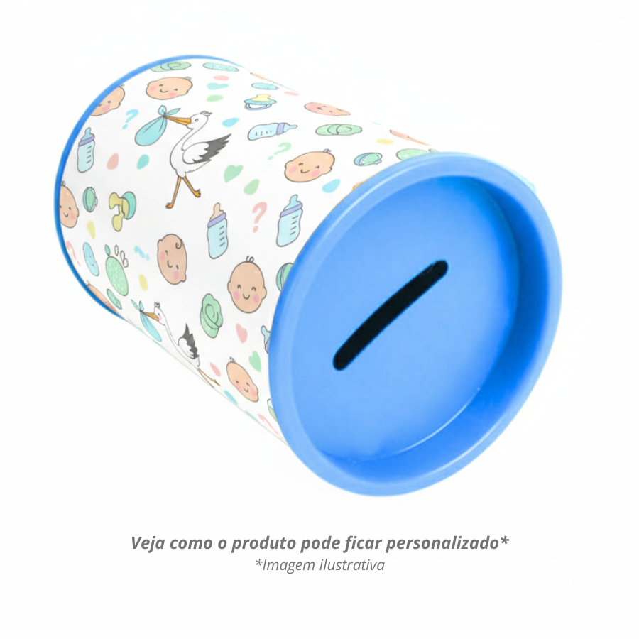 Cofrinho de Papelão - Azul Bebê
