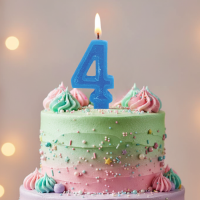 Vela Numeral Azul 4