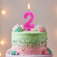 Vela Numeral Rosa 2