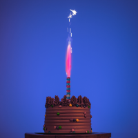 vela chama colorida revelação rosa no bolo